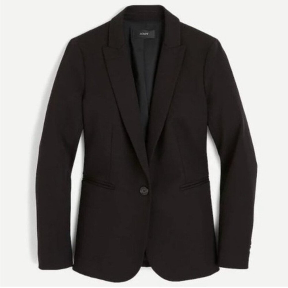 J. Crew Parke Blazer Bi-Stretch Cotton Black size 24